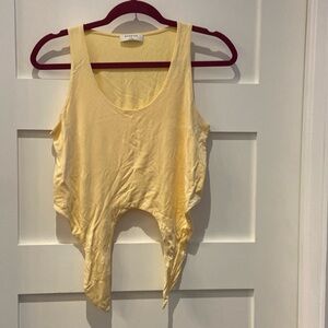 Size S| Babaton | Jeronimo Tie Front Top Light Yellow​​​​​